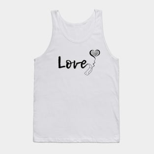 Love | Cochlear Implant | Black & Gray Tank Top